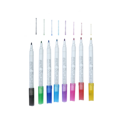 BRUSTRO Self Outline Metallic Marker Set Of 8