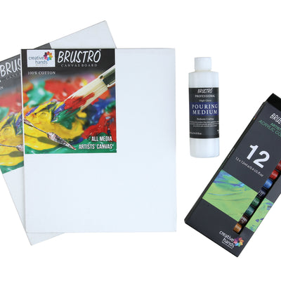 Brustro Pouring Medium Fluid Art Kit