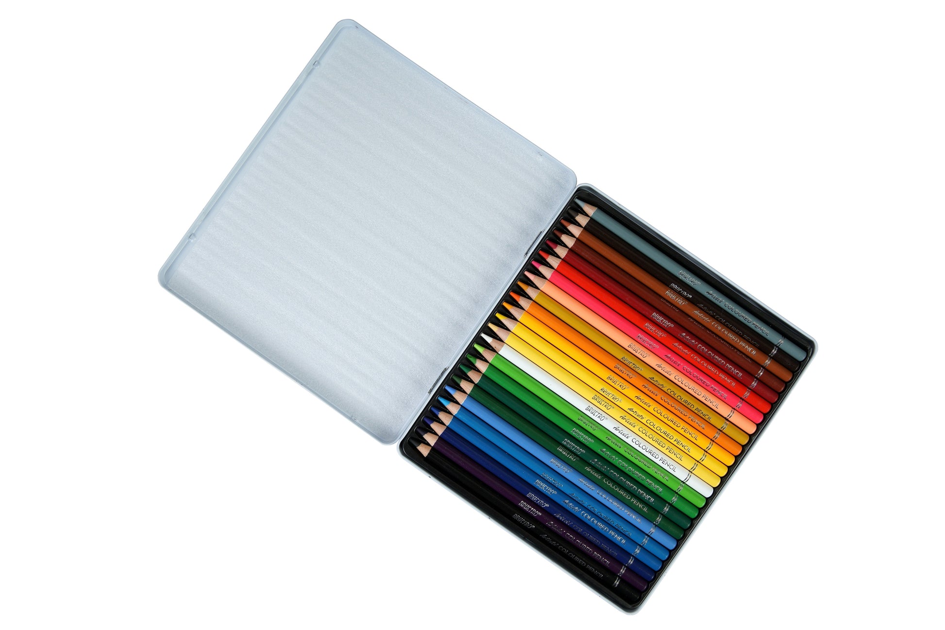 BRUSTRO Artists Colour Pencil | Set of 24 (in an Elegant tin Box) | Ideal for Students,Adults, Bright,Vibrant shades,Break & Fade resistant, DIY Art,Highly Pigmented, School, Portrait, Coloring
