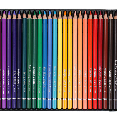BRUSTRO Artists Colour Pencil | 6B, Set of 72 (in an Elegant tin Box) | Ideal for Students,Adults,Multiple Colors,Bright,Vibrant,Fade Resistant,DIY Art,Highly Pigmented, School, Safe use for Children