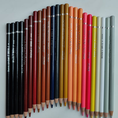 BRUSTRO Artist's Colour Pencil Skin Tone| Set of 24 (in an Elegant tin Box) | Ideal for Coloring, Vibrant shades, human face, Break & Fade resistant, DIY Art,Highly Pigmented, Mandala, Portrait