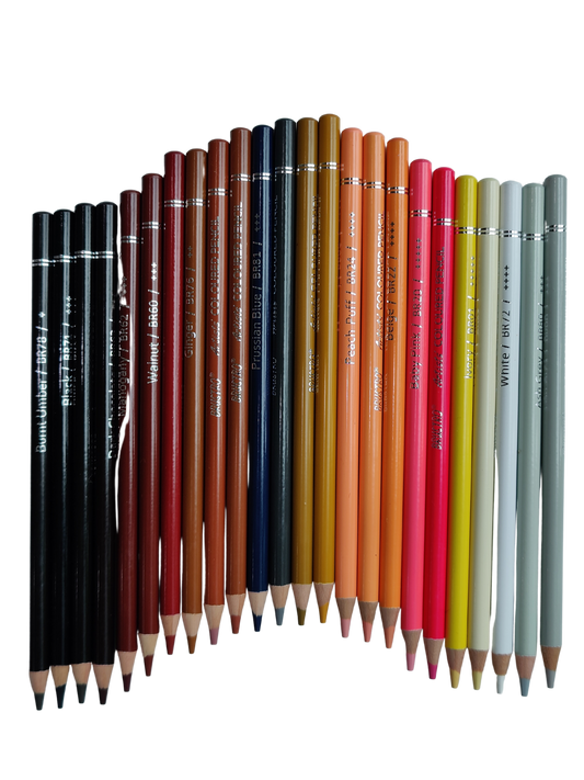 BRUSTRO Artist's Colour Pencil Skin Tone| Set of 24 (in an Elegant tin Box) | Ideal for Coloring, Vibrant shades, human face, Break & Fade resistant, DIY Art,Highly Pigmented, Mandala, Portrait