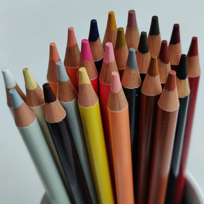 BRUSTRO Artist's Colour Pencil Skin Tone| Set of 24 (in an Elegant tin Box) | Ideal for Coloring, Vibrant shades, human face, Break & Fade resistant, DIY Art,Highly Pigmented, Mandala, Portrait