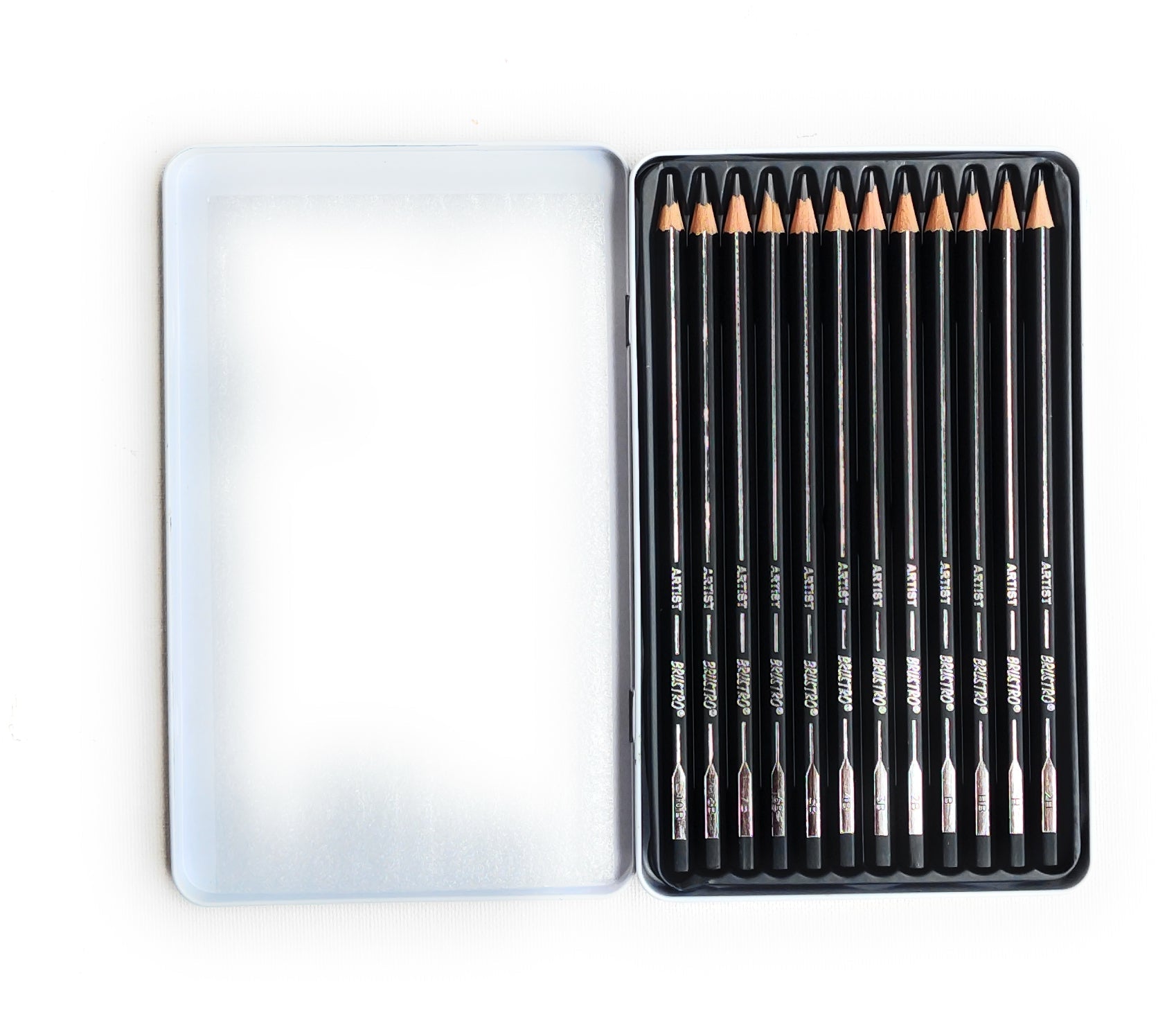 BRUSTRO Artists ’ FINEART Graphite Pencil Set of 12 (10B-2H) with Brustro Artists Sketchbook A6 Size Wiro Bound 116 Pages 160 GSM