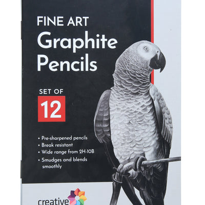 BRUSTRO Fine Art Graphite Pencil - Set of 12 (10B - 2H) with Mechanical Precision Retractable Eraser(2.3mm) | Ideal for Drawing,Sketching,Mandala,Shading,Artwork, Beginners, Artist's and Professionals