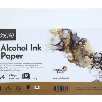 Brustro Artists Alcohol Ink Paper 234 GSM, 300 Micron, Size - A4 (Pack of 18 Sheets)