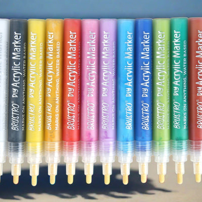 Brustro (DIY) Acrylic Marker Set of 12 Vibrant Colours
