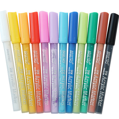 Brustro Acrylic (DIY) Marker Set of 24 (for Craftworks, School Projects, and Other Presentations)
