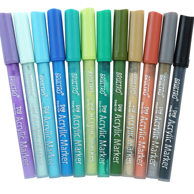 Brustro Acrylic (DIY) Marker Set of 24 (for Craftworks, School Projects, and Other Presentations)