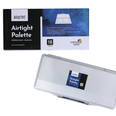 BRUSTRO Artists’ AIRTIGHT Palette 18 Wells with a Removable Clear Tray