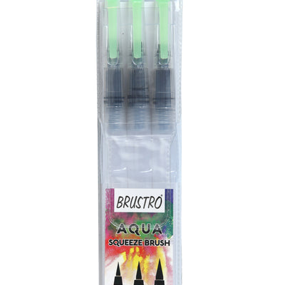 Brustro Aqua Squeeze 25% Cotton CP 200 GSM Leak Proof Watercolour Paper Brush Pen Round (3 5x7 inches, Assorted) - Set of 9 Sheets
