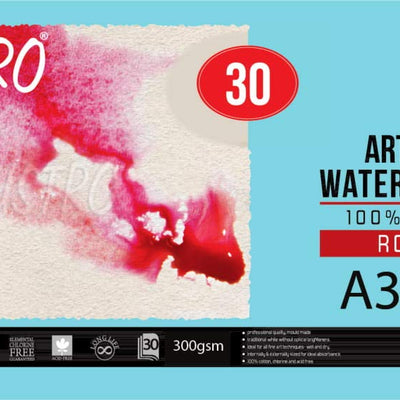 Brustro Artists' WC 100% Cotton Rough 300gsm Jumbo - A3 (30 Sheets)