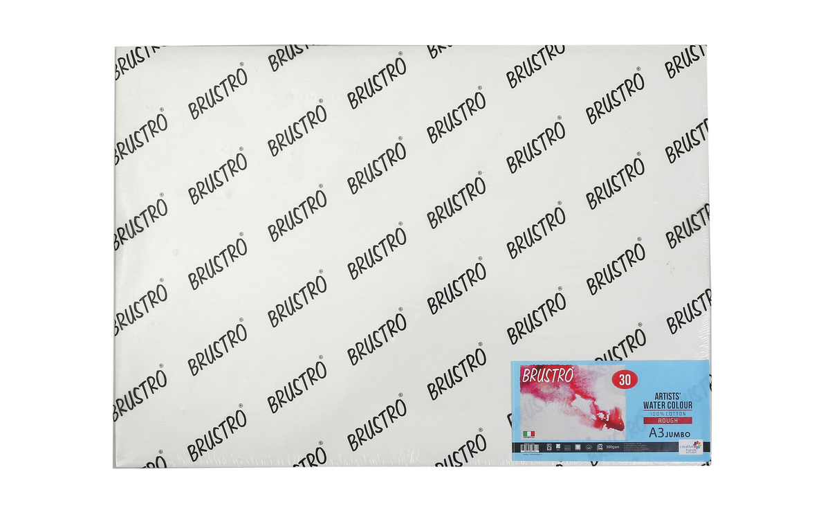 Brustro Artists' WC 100% Cotton Rough 300gsm Jumbo - A3 (30 Sheets)