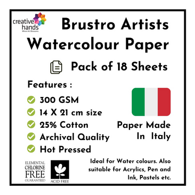 Brustro Artists ’ Watercolour Pan (Set of 42) with its Paper, 14 X 21 cm.