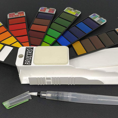 Brustro Artists ’ Watercolour Pan (Set of 42) with its Paper, 14 X 21 cm.