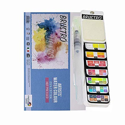 Brustro Artists ’ Watercolour Pan (Set of 42) with its Paper, 14 X 21 cm.