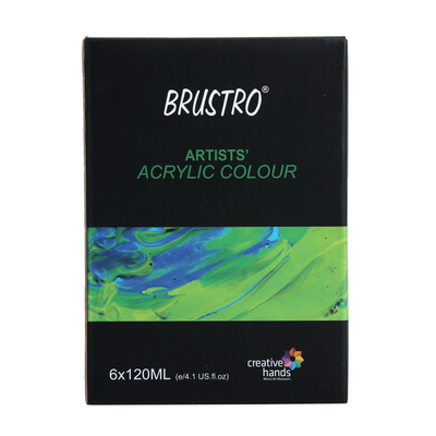Brustro Artists' Acrylic 120ml, Pack of 6 Flourescent Shades