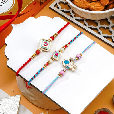 Babla Rakhi Family Rakhi Combo Ferrero Rocher (8PC) Kaju Katli Badam Kaju