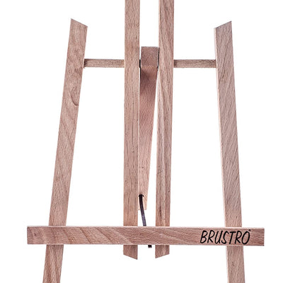 BRUSTRO Artists Small Tabletop A-Frame Wooden Easel, 12 inch with Canvas Board Medium Grain Combo, 10"X12" -Pack of 4