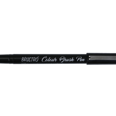BRUSTRO Colour Brush Pens Set of 12 ( Pigment based , Hard tip brush pen ) Flexible tip for lettering and drawing techniques.