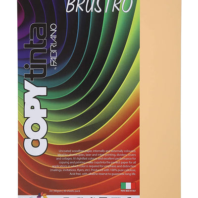 BRUSTRO Copytinta Coloured Craft Paper A4 Size 80 GSM Pastel Green Shade, 30 Sheets Pack. Double Side Coloured for Office Printing, Art, Origami, Craft. VERDE CHIARO