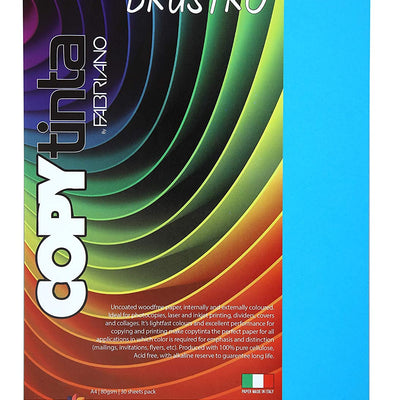 BRUSTRO Copytinta Coloured Craft Paper A4 Size 80 GSM Pastel Green Shade, 30 Sheets Pack. Double Side Coloured for Office Printing, Art, Origami, Craft. VERDE CHIARO