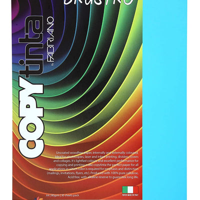 BRUSTRO Copytinta Coloured Craft Paper A4 Size 80 GSM Pastel Green Shade, 30 Sheets Pack. Double Side Coloured for Office Printing, Art, Origami, Craft. VERDE CHIARO