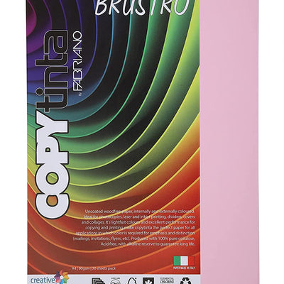 BRUSTRO Copytinta Coloured Craft Paper A4 Size 80 GSM Pastel Green Shade, 30 Sheets Pack. Double Side Coloured for Office Printing, Art, Origami, Craft. VERDE CHIARO