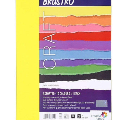 Brustro CRAFT Paper 220 GSM A4 Assorted ( pack of 2 )