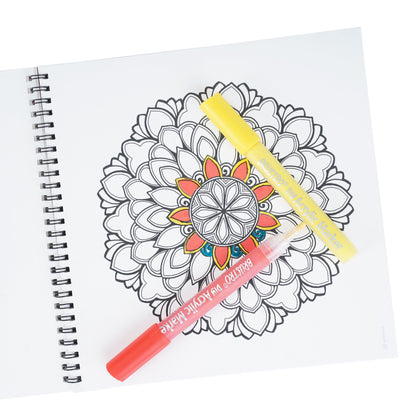 Brustro DIY Mandala Colouring Book 9” x9” 160gsm with 25 Art work