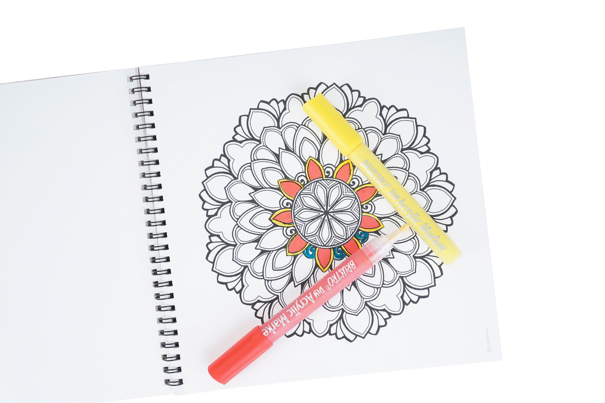 Brustro DIY Mandala Colouring Book 9” x9” 160gsm with 25 Art work