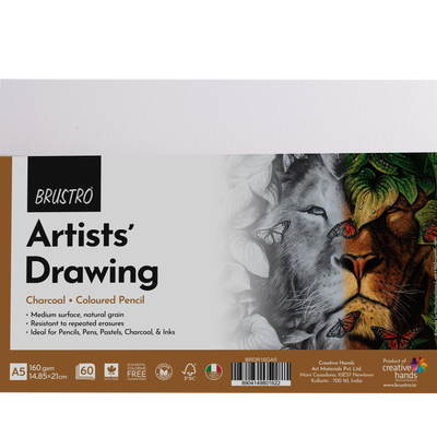 Brustro Artists Drawing Paper 160 GSM A5 Size, Pack of 60 Sheets