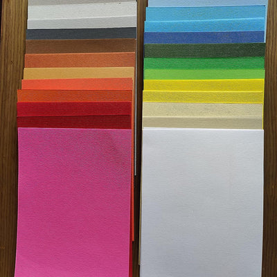 BRUSTRO Elle Erre Coloured Card Stock Craft Paper A5 Size, 220 GSM Assorted Colour, Pack of 24 Shades X 2 Sheets (Total 48 Sheets).