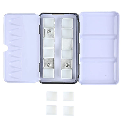 Brustro Empty Watercolour 12 Half Pan Metal Box (Pans Included)