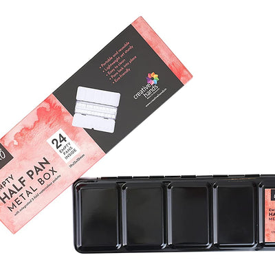 Brustro Empty Watercolour 24 Half Pan Metal Box (Pans Included)
