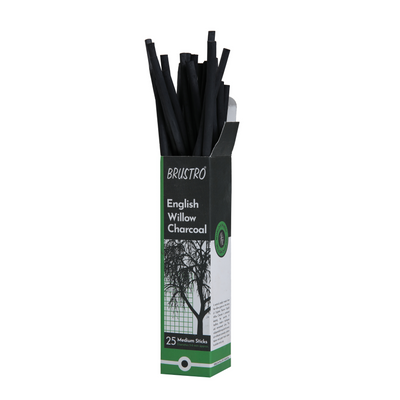 Brustro English Willow Charcoal Medium (25 Sticks)