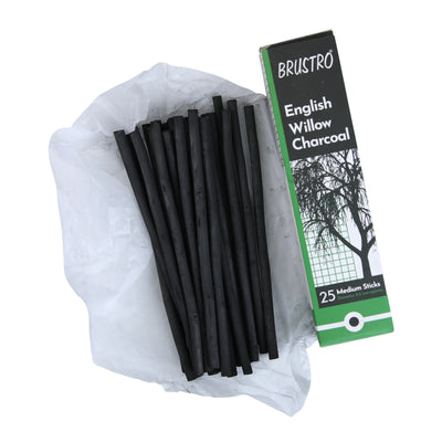 Brustro English Willow Charcoal Medium (25 Sticks)