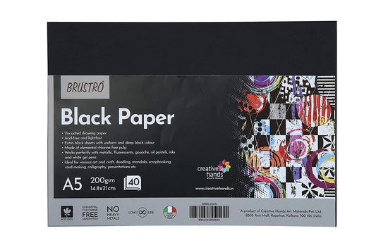 BRUSTRO BRGCCBLA5 Metallic Gouache Set Matte Finish 12ml