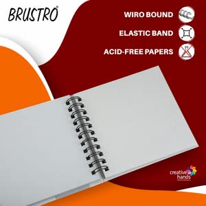 BRUSTRO Toned Paper - Grey Sketchbook | A5, 120 GSM | 60 Sheets/120 Pages |Wiro Bound, Spiral, Drawing, Sketching, Acid-free Paper, Dry media, Mandala Art, Graphite, Charcoal, Colour pencils, Gel pens