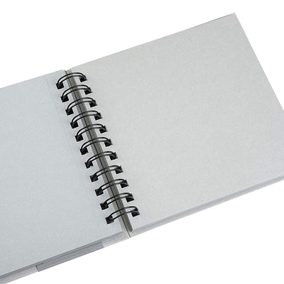 BRUSTRO Toned Paper - Grey Sketchbook | A4, 120 GSM | 60 Sheets/120 Pages | Wiro Bound, Spiral, Premium, Acid-free Paper, Ideal for Dry media, Mandala Art, Graphite, Charcoal, Colour pencils, Gel pens