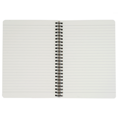 BRUSTRO Inspire A5 Size, 1 Subject Ruled Notebooks (Set of 2), 80 sheets/160 pages, 70 gsm ivory paper, Black/Grey Velvety Touch Cover