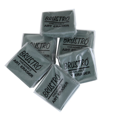 BRUSTRO kneadable Art Eraser Pack of 6 with Blending Stump Set