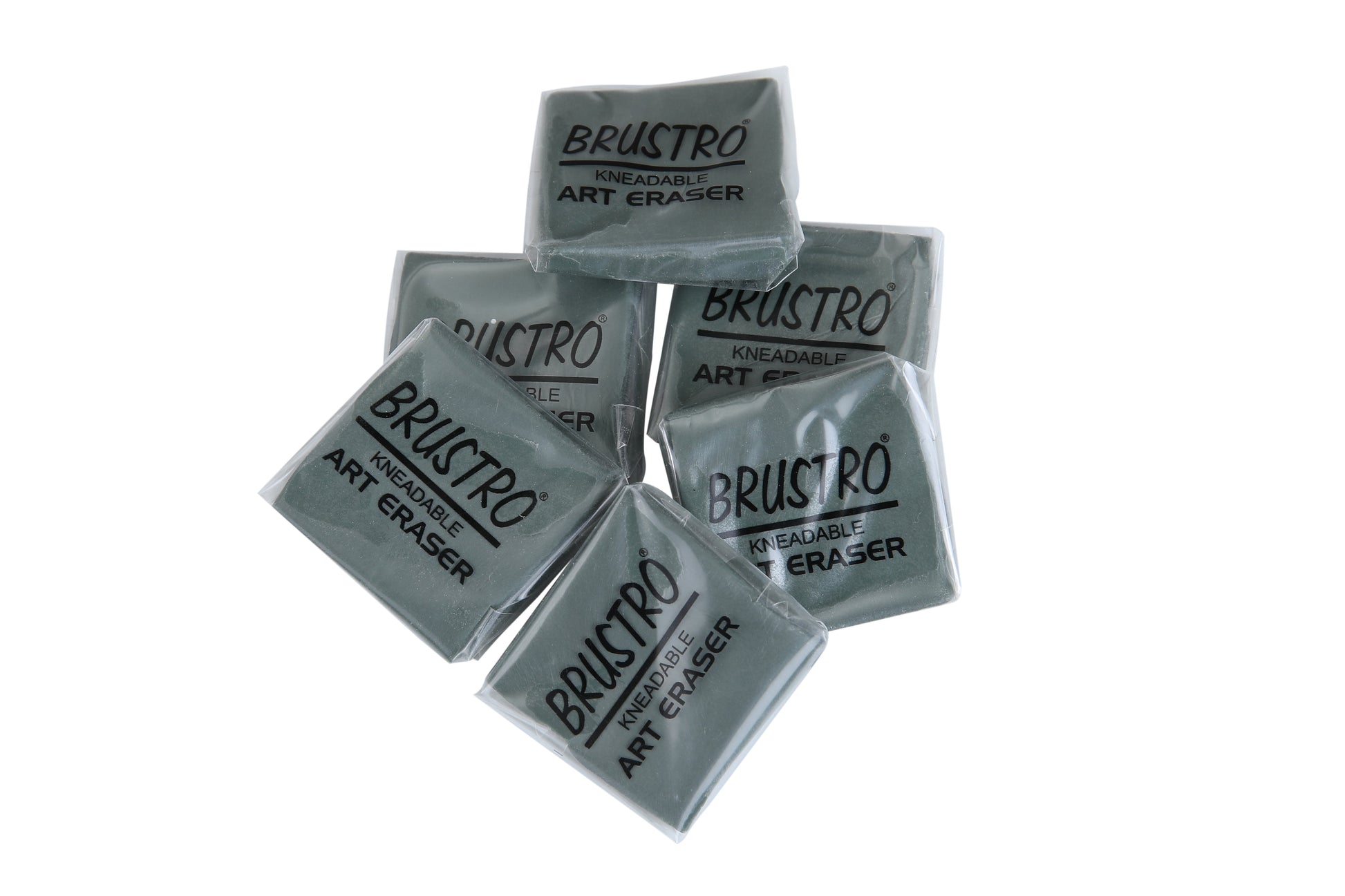 BRUSTRO kneadable Art Eraser Pack of 6 with Blending Stump Set