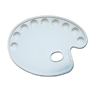 BRUSTRO Oval Shaped 9 Well Plastic Palette 21X28CM. (Pack of 2)