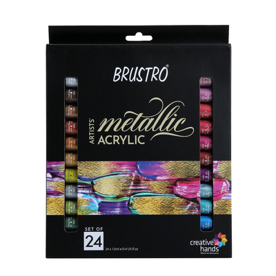 Brustro Artists' Metallic Acrylic Set of 24x12ml tubes