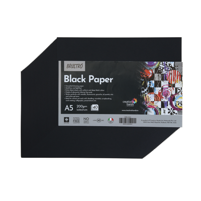 Brustro Artists Metallic Acrylic Set of 24x12ml with Black Paper A5 (40 Sheets)