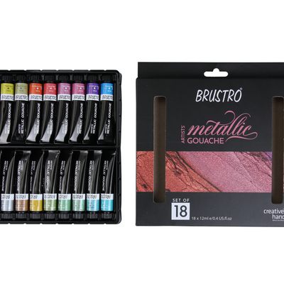 Brustro Artists' Metallic Gouache Set of 18x12ml
