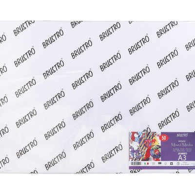 Brustro Artists Mixed Media Paper 250gsm Jumbo - A3 (50 Sheets)
