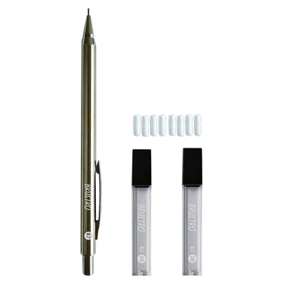 BRUSTRO Mechanical Pencil Set | HB-20 leads, 2B-20 leads,Spare eraser 8 units|Tip size 0.7 mm | Ideal for Students,Adults, Home, School, Office, Stationery Use |Writing, Sketching, Drawing,Mandala Art