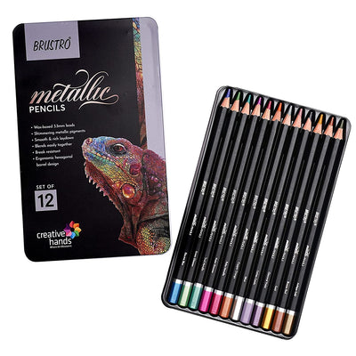 BRUSTRO Artist Metallic Colour Pencil Set of 12